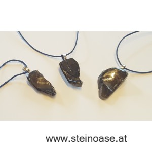 Edel-Schungit Anhänger mit Silber-Öse